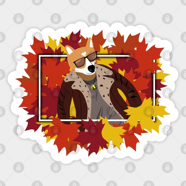 Autumn corgi Sticker by NekroSketcher